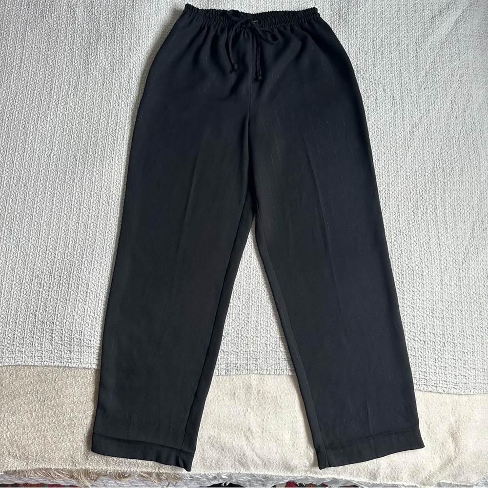 Vintage Black Shimmer Pinstripe Pants